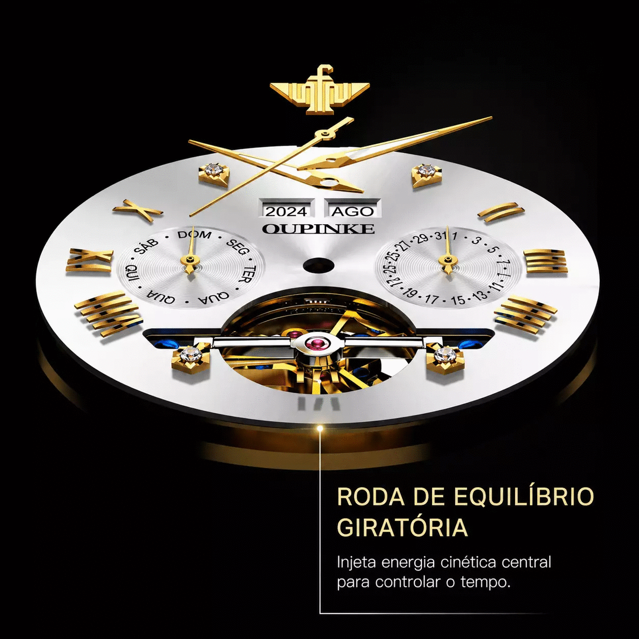 Relógio Masculino  Modelo Oupinke Azure White