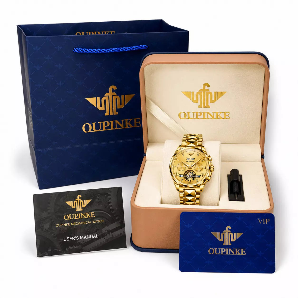 relogio masculino luxo azure imperial gold