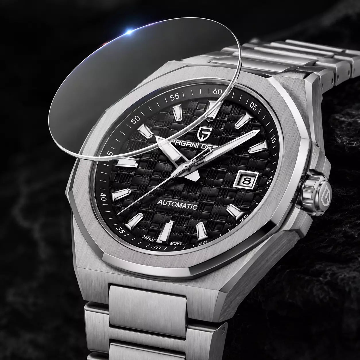 relogio masculino pagani design original  cristal de safira 