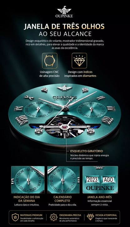 Relógio Masculino  Oupinke Azure Glacier