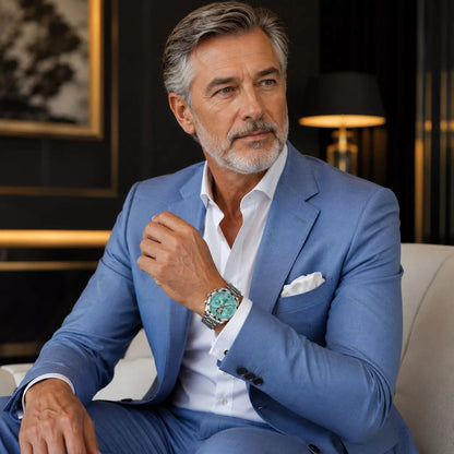 relogio masculino azul de luxo
