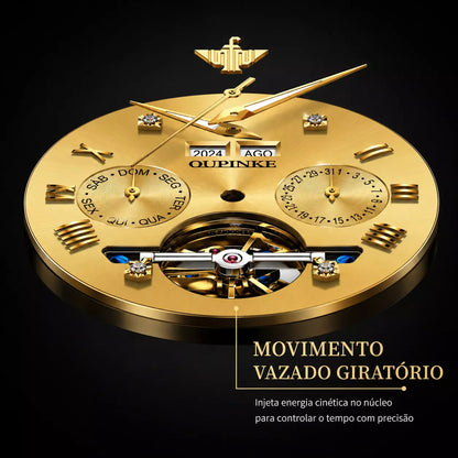 Relógio Masculino  Oupinke Azure Imperial Gold