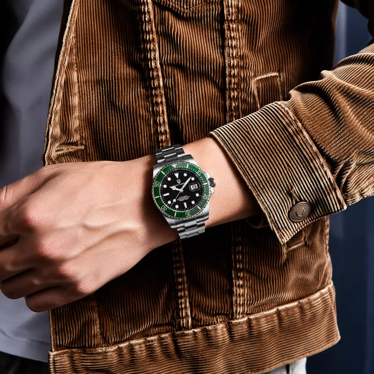relogio pagani design prata Black Green