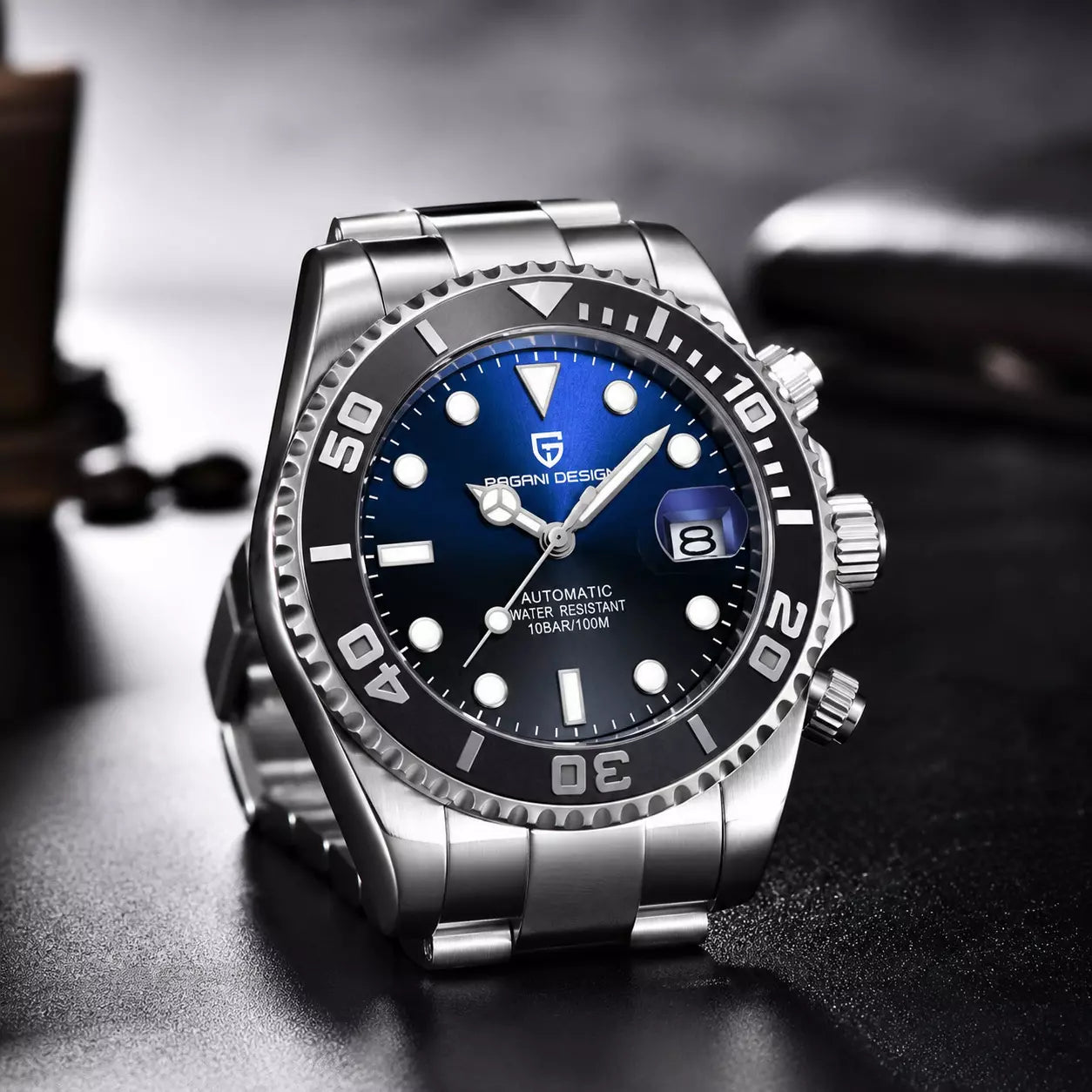 relogio masculino prata pagani design mariner  oyster