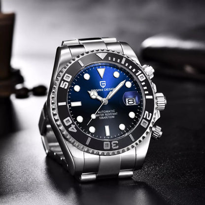 relogio masculino prata pagani design mariner  oyster
