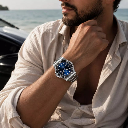 relogio masculino automatico prata mariner oyster pagini deisgn