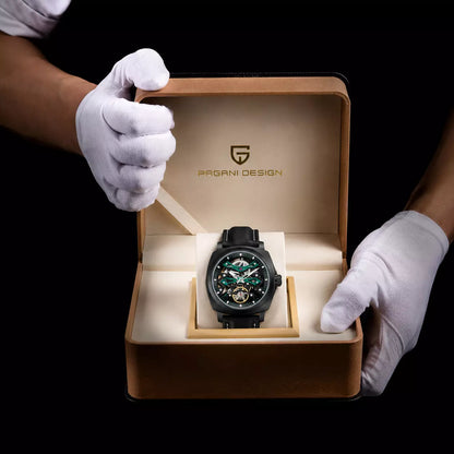 relogio pagani design Phantom  Black Green na caixa