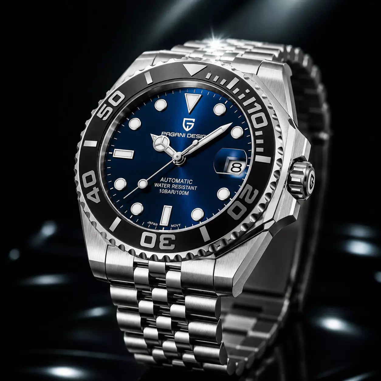 relogio masculino automatico  modelo   Mariner Silver Blue Black